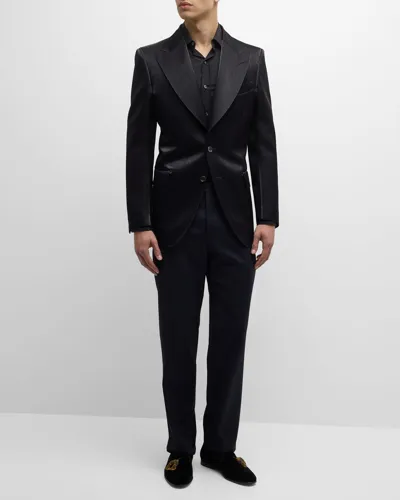 Tom Ford Men's Atticus Twisted Lurex Dinner Jacket In Black