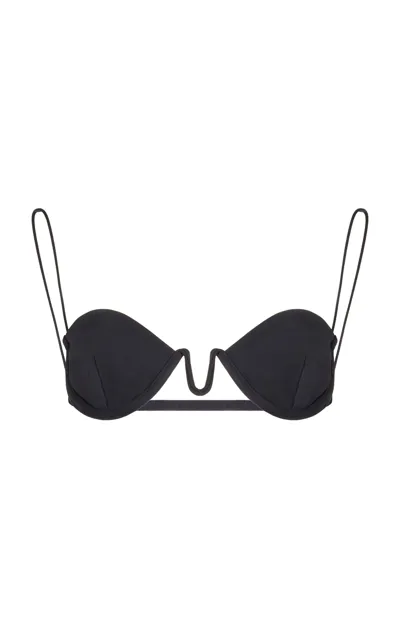 Ziah Cup-detailed Balconette Bikini Top In Black