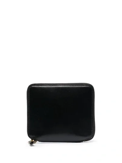 Comme Des Garçons Check-print Leather Wallet In Black