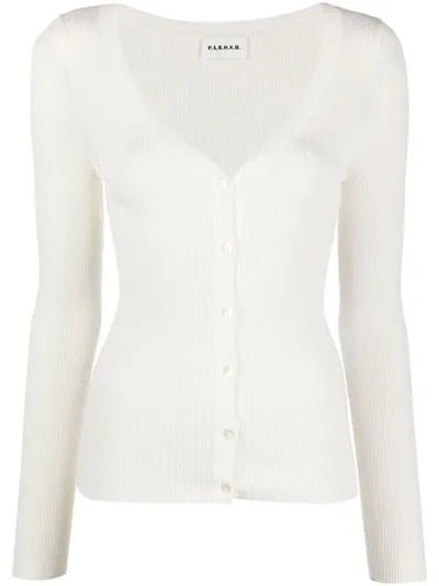 P.a.r.o.s.h V-neck Knitted Cardigan In White