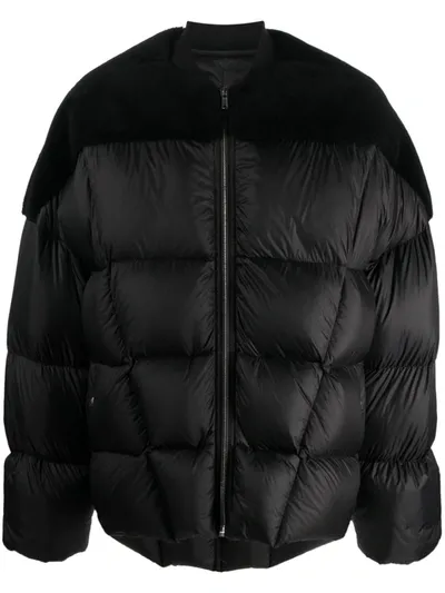 Rick Owens Luxor Flight Padded Down Jacket In Nero