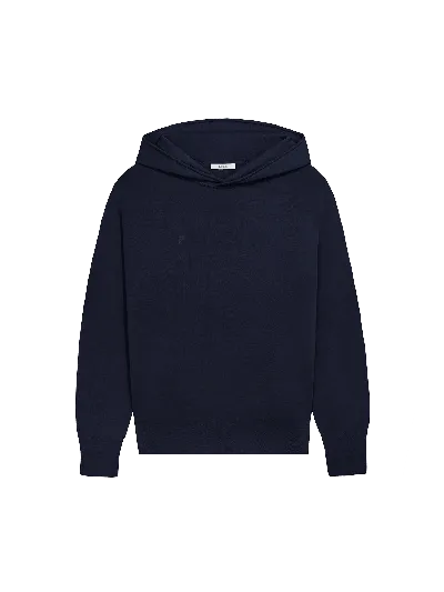 Pangaia Regenerative Merino Wool Hoodie In Navy