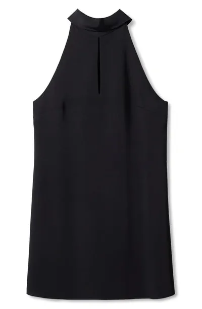 Mango Tie Back Keyhole Cutout Minidress In Black