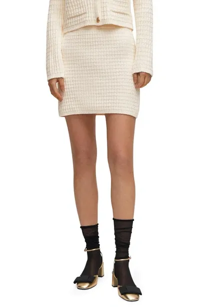 Mango Women's Knitted Miniskirt In Off White