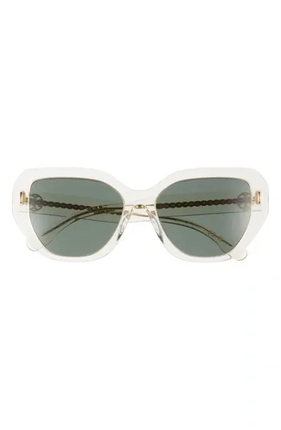 Tory Burch Logo Acetate Cat-eye Sunglasses In Dark Green