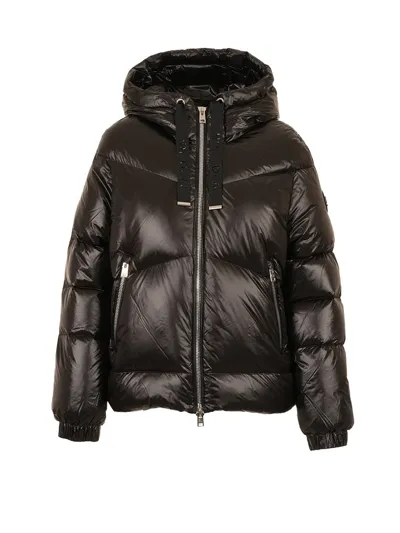 Woolrich Drawstring Hooded Puffer Jacket In Black