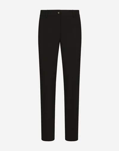 Dolce & Gabbana Wool Fabric Pants In Black