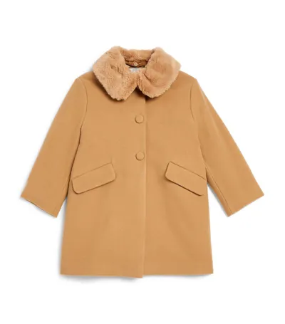 Il Gufo Kids' Wool And Cashmere Coat In Beige