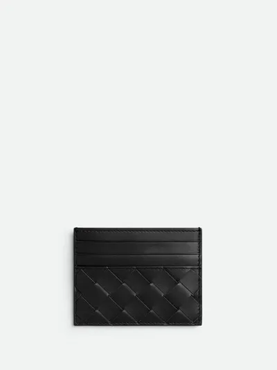 Bottega Veneta Leather Card Case In Black  