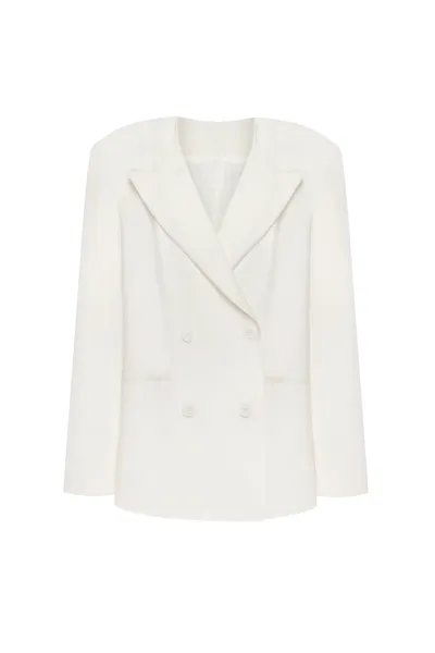 Milla Panache White Single-breasted Blazer, Xo Xo