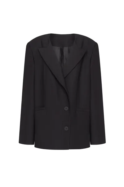 Milla Panache Black Single-breasted Blazer, Xo Xo