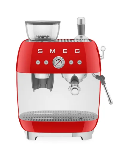 Smeg Red Egf03whuk Espresso Coffee Machine And Grinder