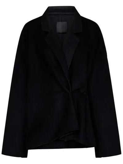 Givenchy Women's Blazer In Double Face Wool And Cashmere In Black Grey