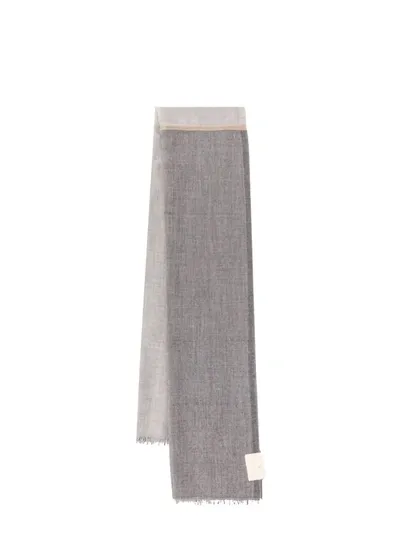 Brunello Cucinelli Cashmere Scarf In Grey