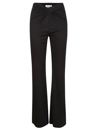 Diane Von Furstenberg High Waist Ruched Pants In Black