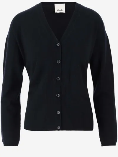 Allude Button-up Cashmere Cardigan In Blau