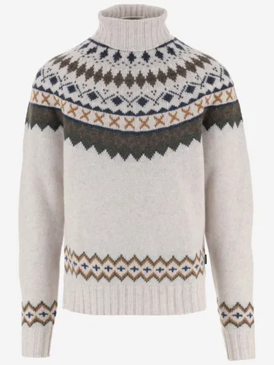 Barbour Wool Patterned Rollneck Sweater In Multi