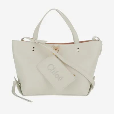 Chloé Medium Tote Bag East-west Sense In White