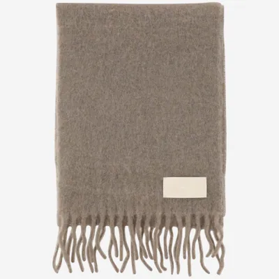 Ami Alexandre Mattiussi Alpaca Blend Scarf In Beige