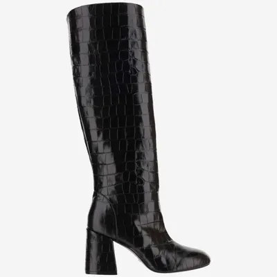 Stuart Weitzman Leather Boots In Black