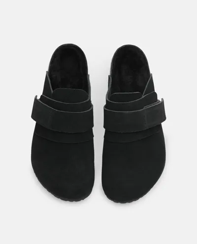 Birkenstock 1774 Nagoya Suede Slippers In Black