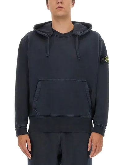 Stone Island Hoodie In Blue