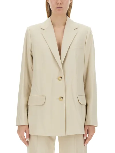 Helmut Lang Logo Band Blazer In Ivory