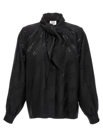 Vetements Monogram Blouse In Black