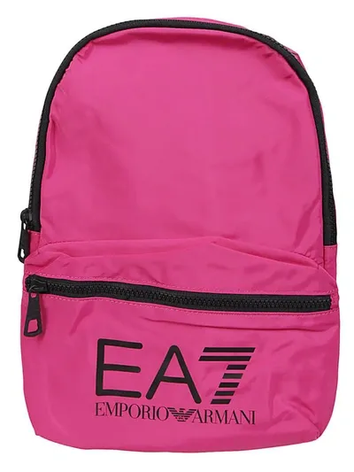 Ea7 Emporio Armani Logo Backpack In Fuchsia