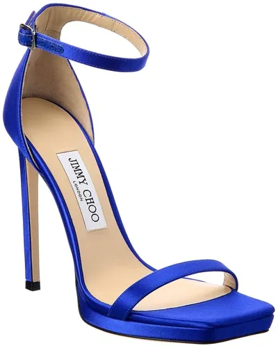 Jimmy Choo Alva 120 Satin Sandal In Blue