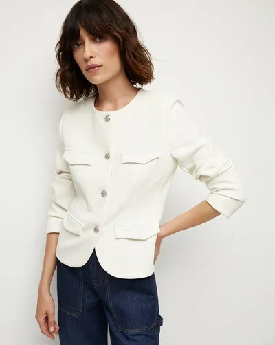 Veronica Beard Kensington Knit Jacket In Ivory