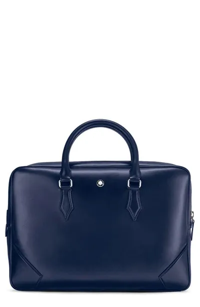 Montblanc Men's Meisterstuck Leather Document Briefcase In Blue