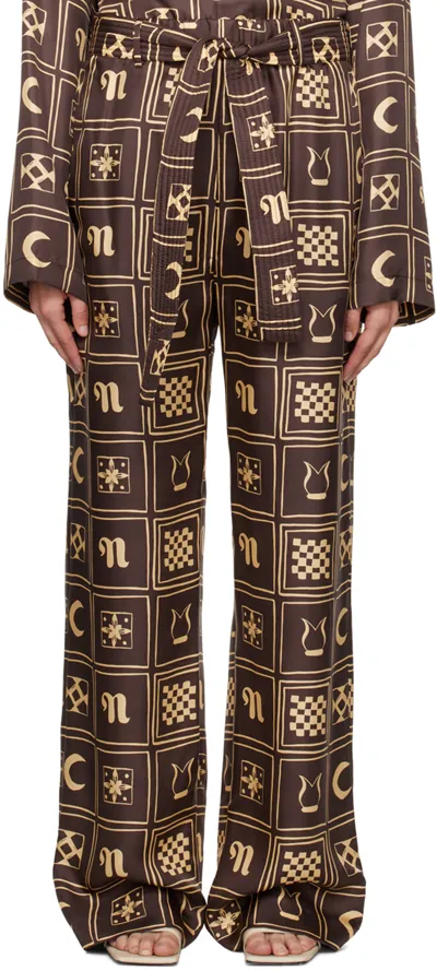 Nanushka Brown Jadine Trousers In Aprct Ttm Invrs Brwn