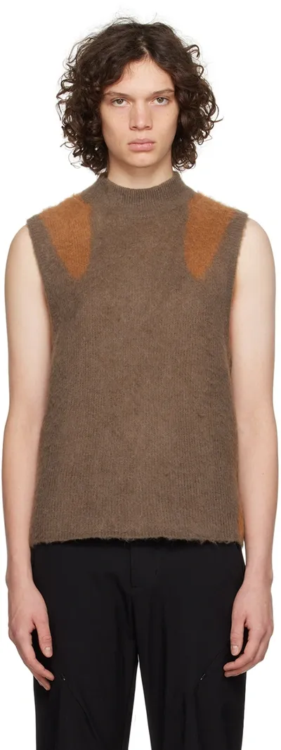 _j.l - A.l_ Brown Liquid Vest In Gry0001 Grey