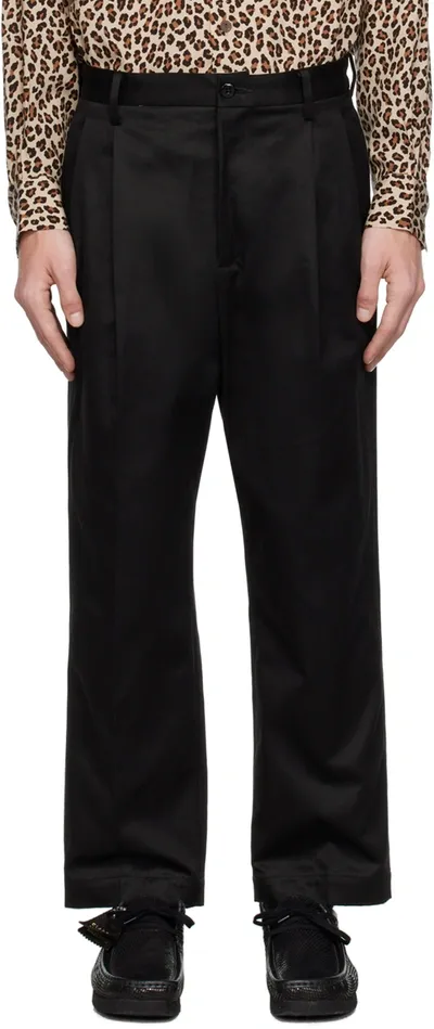 Wacko Maria Black Pleated Trousers