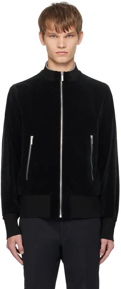 Sapio Satin-finish Bomber Jacket In Black