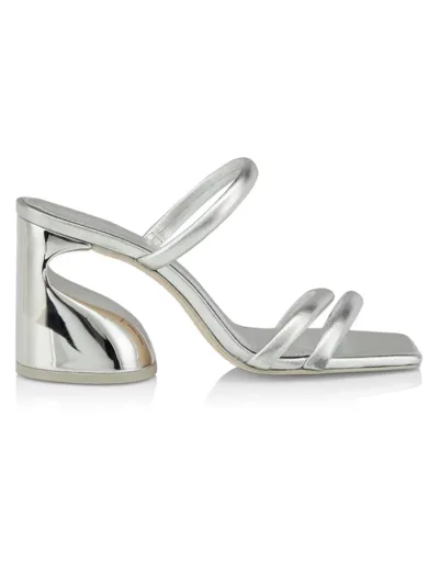 Cult Gaia Women's Zuma 100mm Metallic Leather Sandals In Silver