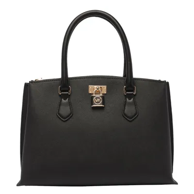 Michael Michael Kors Padlock-detail Leather Tote Bag In Black