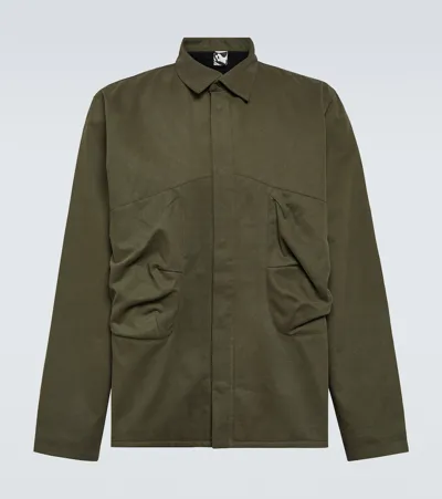 Gr10k Rescue Pocket Cotton Overshirt In Green