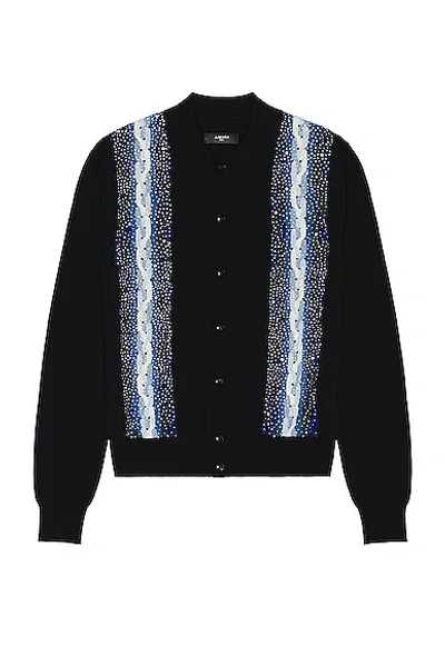 Amiri Embellished Cable-knit Cardigan In Black