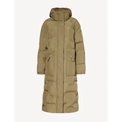 Ganni Green Tech Down Coat In Kalamata