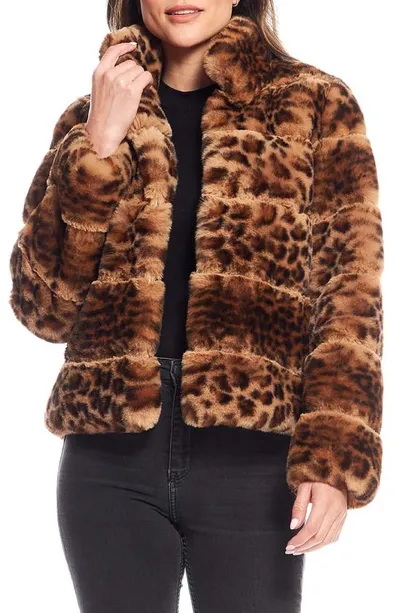 Donna Salyers Fabulous-furs Posh Quilted Faux Fur Jacket In Cheetah Brown