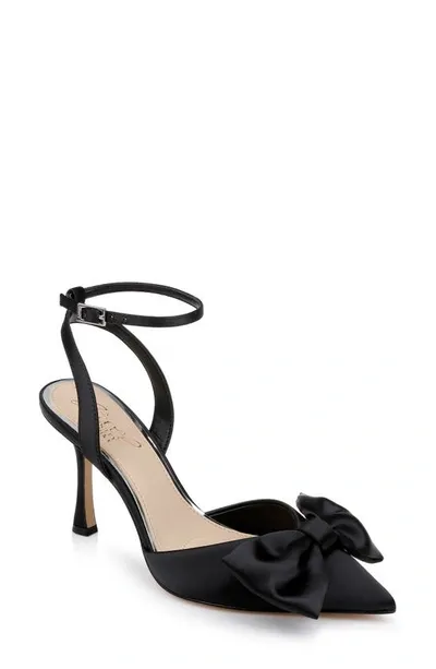 Jewel Badgley Mischka Yanna Evening Pump In Black Satin