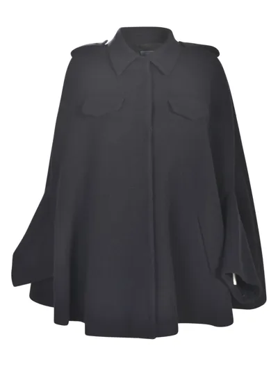 Prada Oversized Velour Cape In Navy