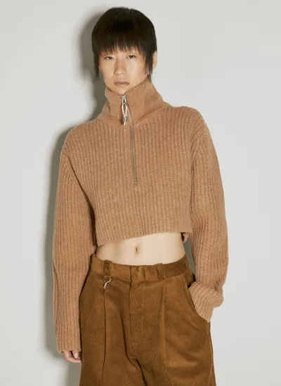 Eytys Kylo Merino-wool Cropped Jumper In Beige