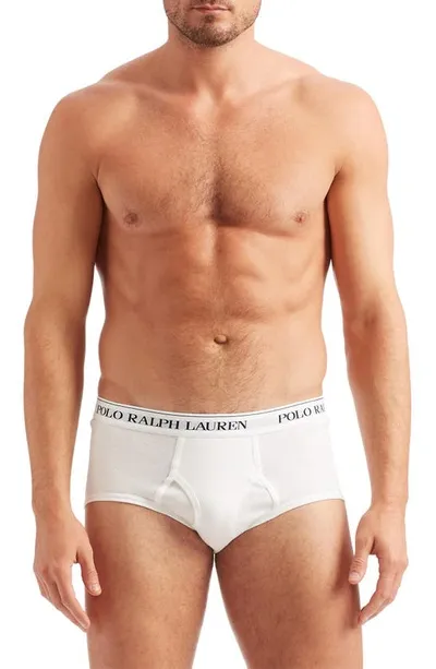 Polo Ralph Lauren Cotton Logo Waistband Briefs, Pack Of 4 In White