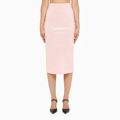 Rotate Birger Christensen Sequin Midi Pencil Skirt In Pink