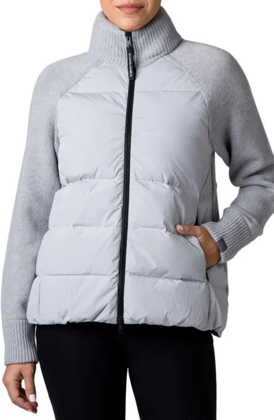 Capranea Acletta Knit Contrast Puffer Jacket In Silversky