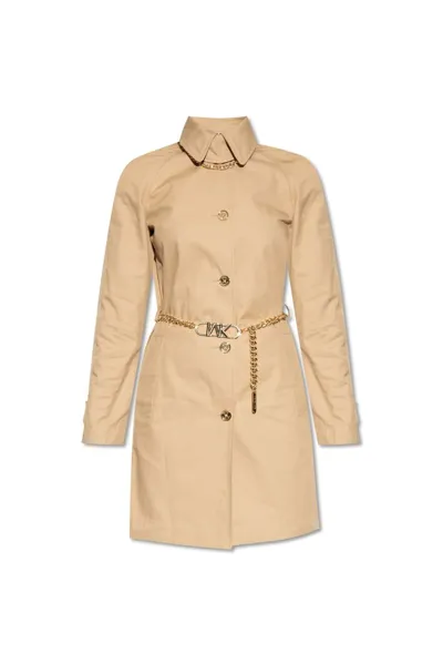 Michael Kors Chain-belt Trench Coat In Beige