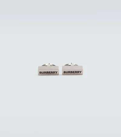 Burberry Engraved Palladium-plated Cufflinks In Vintage Steel